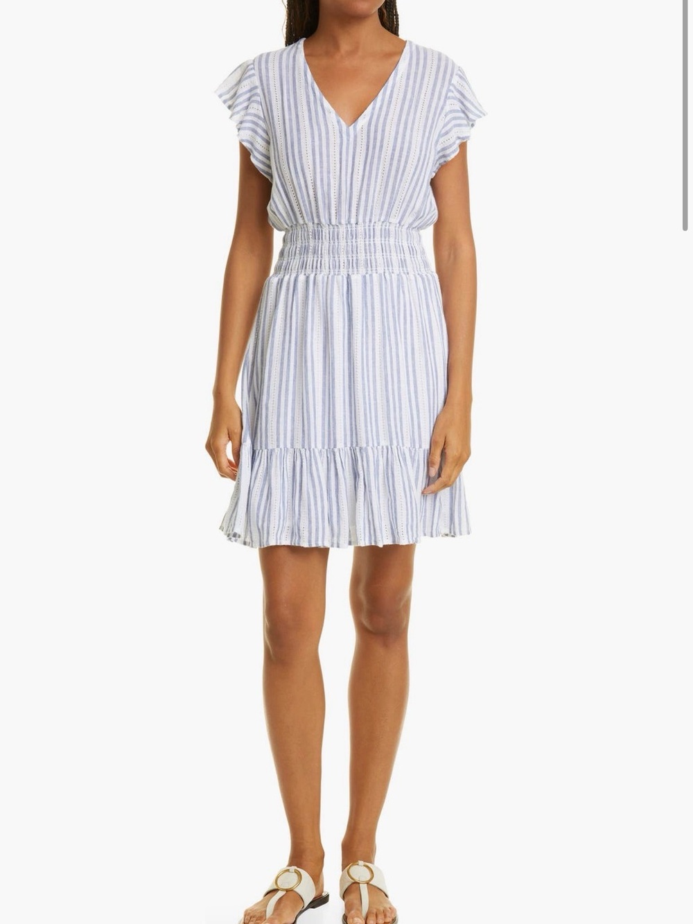 RAILS: Tara Smocked Waist
Stripe Linen Blend Dress, L